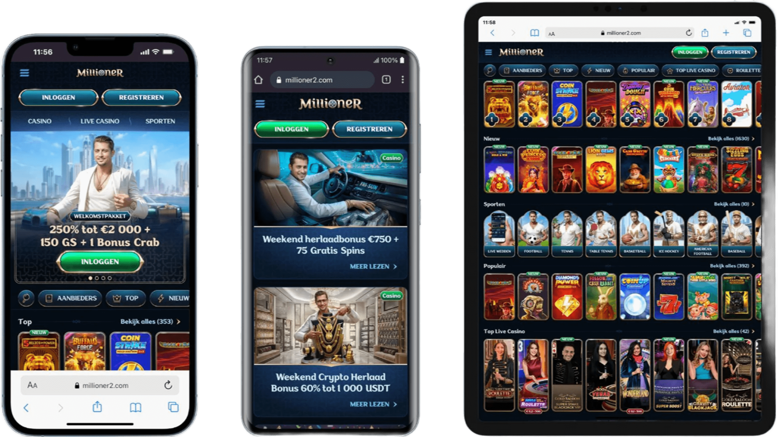 Millioner Casino App-schermafbeelding